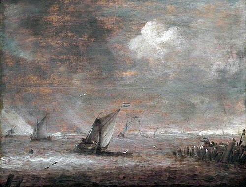 Fishing Boats off the Jetty, , Abraham van Steenwyck