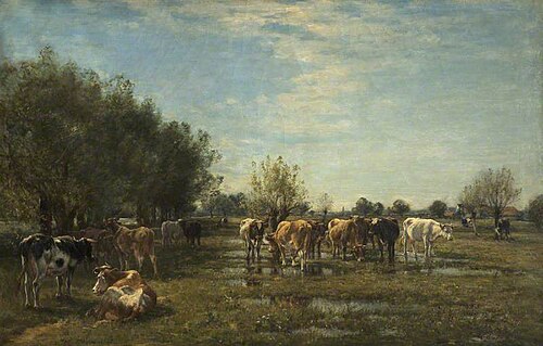 Fen Meadows with Cattle, 1877, Mark Fisher