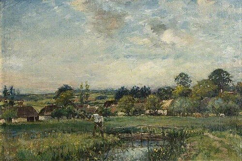 Landscape with a Stream, Chantreuil, France, 1897, Mark Fisher