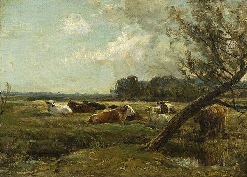 Cattle Resting in Marshland, , Mark Fisher