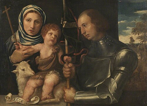 Infant Saint John with a Female Saint and a Warrior Saint (artist perhaps a follower of Vincenzo di , 1515, Vincenzo Catena