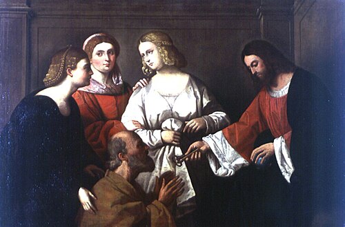 Christ consigns the key of Heaven to Petrus, 1550, Vincenzo Catena