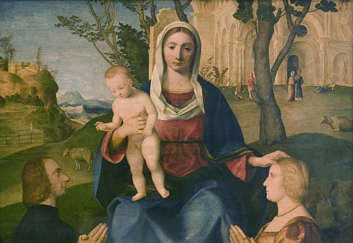 The Virgin and Child with a Male and a Female Donor, 1508, Vincenzo Catena