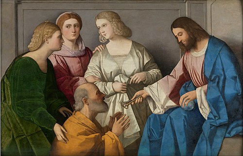 Christ giving the Keys to Saint Peter, 1520, Vincenzo Catena