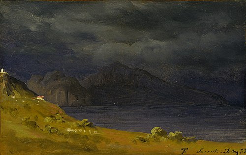 Capri set fra Sorrento, 1833, Thomas Fearnley