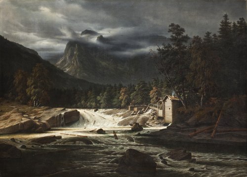 Norsk landskab, Marumfoss, 1833, Thomas Fearnley