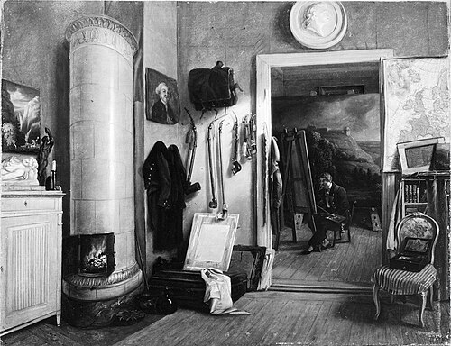 Fearnley in his studio, 1826, Thomas Fearnley