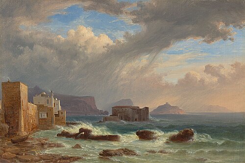 Thunderstorm over the Pozzuoli bay, 1833, Thomas Fearnley