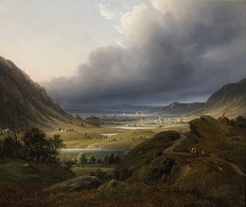 Bergen seen from Natlandshøyden, 1832, Thomas Fearnley