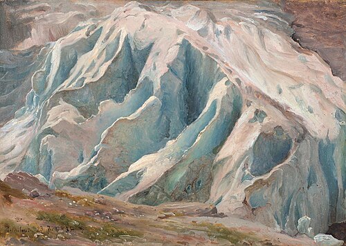 Studie zum Rosenlauigletscher, 1835, Thomas Fearnley
