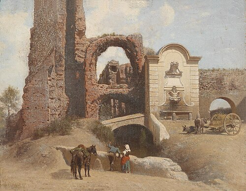 Scène de rue romaine avec ruines, 1842, Thomas Fearnley