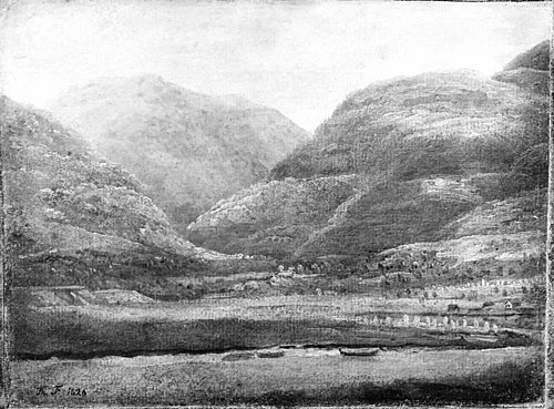 Sketch from Parish in Norway, 1826, Thomas Fearnley