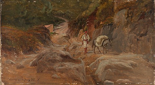 Road in Carrara, 1835, Thomas Fearnley
