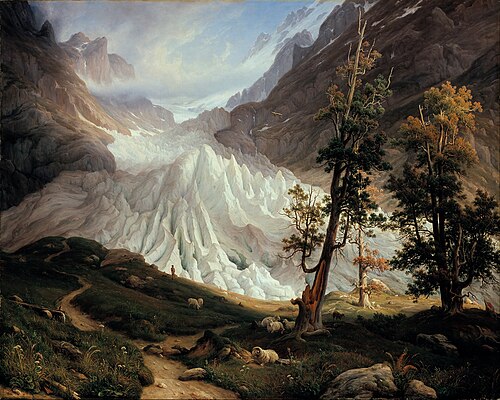 Grindelwald glacier, 1838, Thomas Fearnley