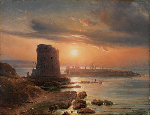 The Harbour in Agrigento, 1839, Thomas Fearnley