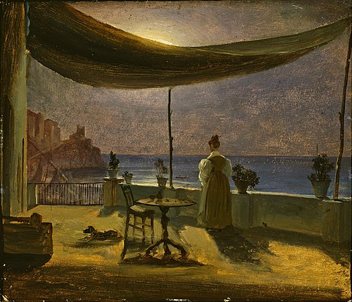 A Terrace in Amalfi in Moonlight, 1834, Thomas Fearnley