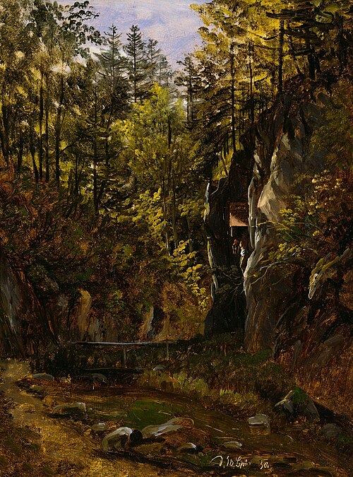 A Forest Road with an Altar, 1830, Thomas Fearnley