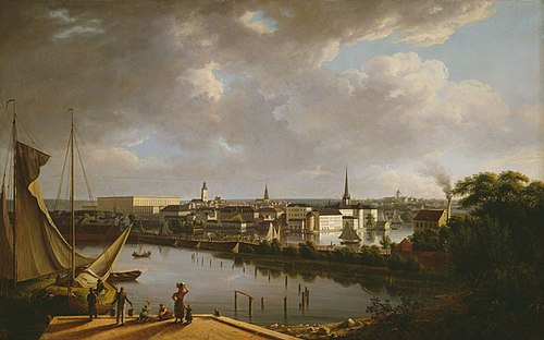 Stockholm vu de la plage de Klaravik, 1827, Thomas Fearnley