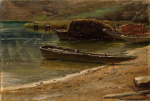 At the Bank, Winkel in Switzerland, 1835, Thomas Fearnley