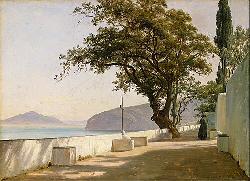 Terrasse avec chêne vert, Sorrente, 1834, Thomas Fearnley