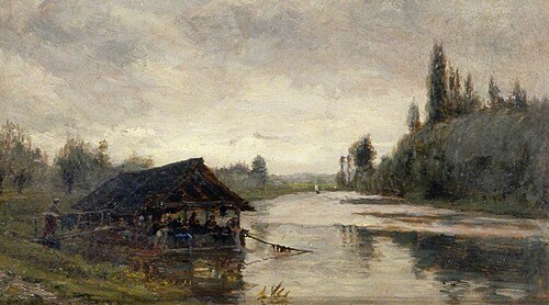 Washing Barge on a Normandy River, , Alfred Fitzwalter Grace