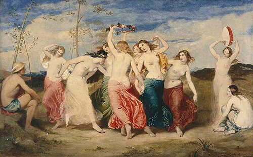 Mercury Instructing the Nymphs in Dancing, 1848, Frederick Richard Pickersgill