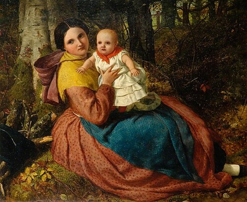 The Artist's Son and Nurse, 1863, Frederick Richard Pickersgill