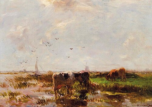 Landscape with cows, , Willem Maris