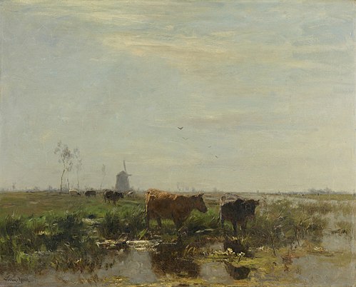 Meadow with Cows by the Water, 1892, Willem Maris