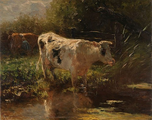 Cow beside a Ditch, 1885, Willem Maris