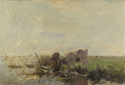 Cow at water's edge, 1895, Willem Maris