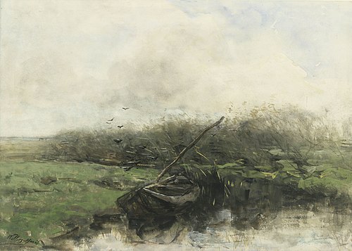 Rowboat in a ditch., 1882, Willem Maris