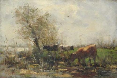 Cattle at a watering place, 1885, Willem Maris