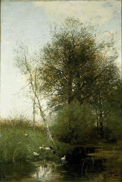 Eenden bij een vijver, 1875, Willem Maris