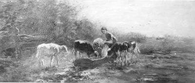 Voeren der kalveren, 1884, Willem Maris