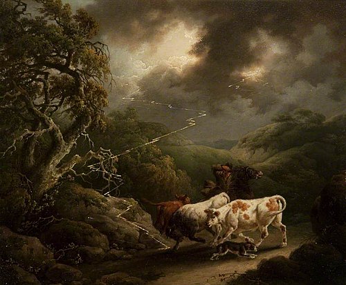 Horseman and Cattle in a Thunderstorm, 1775, Philippe-Jacques de Loutherbou