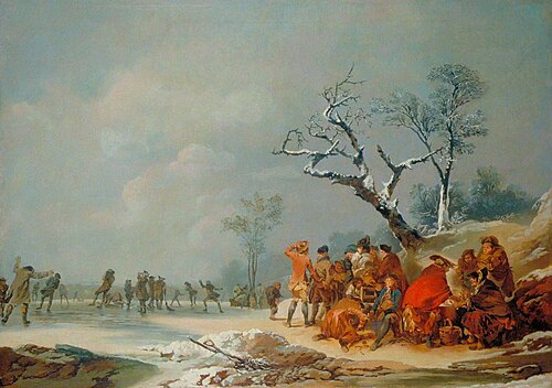 Skating in Hyde Park, 1900, Philippe-Jacques de Loutherbou