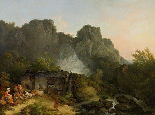 Lodore Waterfall, near Keswick, 1784, Philippe-Jacques de Loutherbou