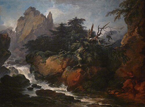 Homme attaqué par un serpent, 1776, Philippe-Jacques de Loutherbou