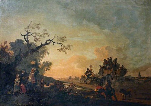 A Summer's Evening with a View of a Public Road, 1790, Philippe-Jacques de Loutherbou
