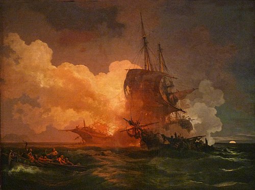 Combat naval, 1765, Philippe-Jacques de Loutherbou