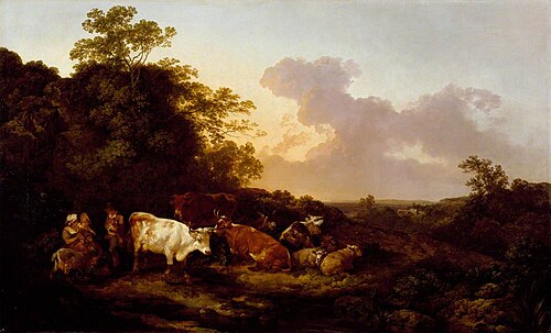 Landscape with Cattle and Figures: A Storm Coming On, 1781, Philippe-Jacques de Loutherbou