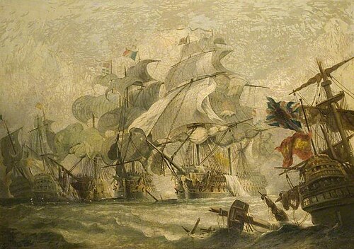 The Battle of Trafalgar, 21 October 1805, , Philippe-Jacques de Loutherbou