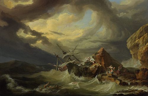 Naufrage sur une côte rocheuse, 1760, Philippe-Jacques de Loutherbou