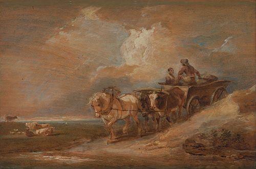 Landscape with Horse and Oxen Cart, 1775, Philippe-Jacques de Loutherbou