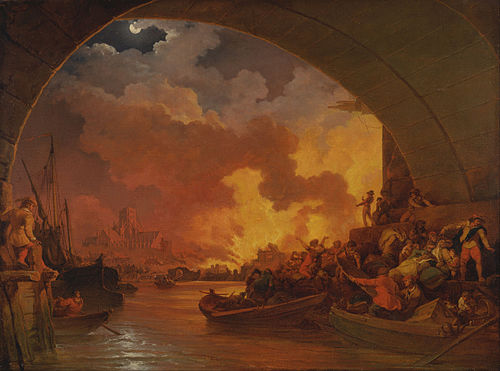 The Great Fire of London, 1797, Philippe-Jacques de Loutherbou