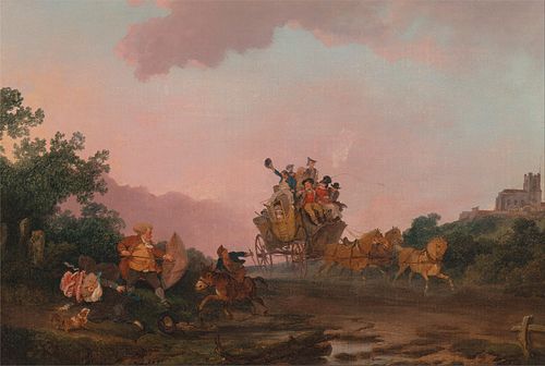 Revellers on a Coach, 1787, Philippe-Jacques de Loutherbou