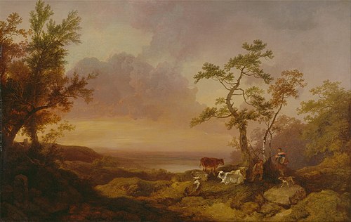 Landscape with Cattle and Peasant, 1781, Philippe-Jacques de Loutherbou