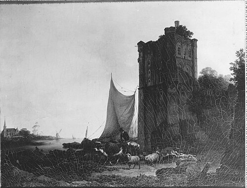 Turm am Meeresufer, 1766, Philippe-Jacques de Loutherbou