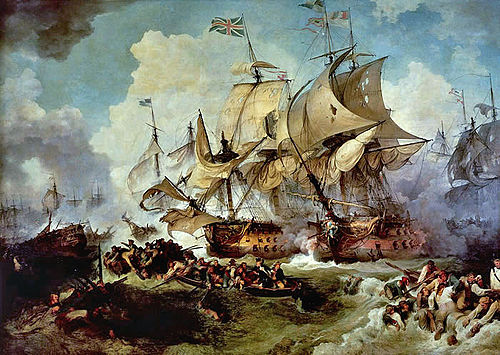 Lord Howe lors de la bataille du 13 prairial an II, 1795, Philippe-Jacques de Loutherbou